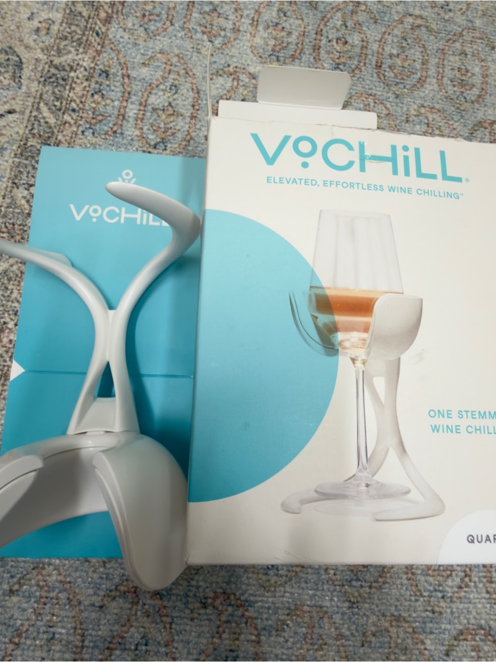 VoChill One Stemmed White Wine Chiller - Effortless Drink Cooling Quartz
